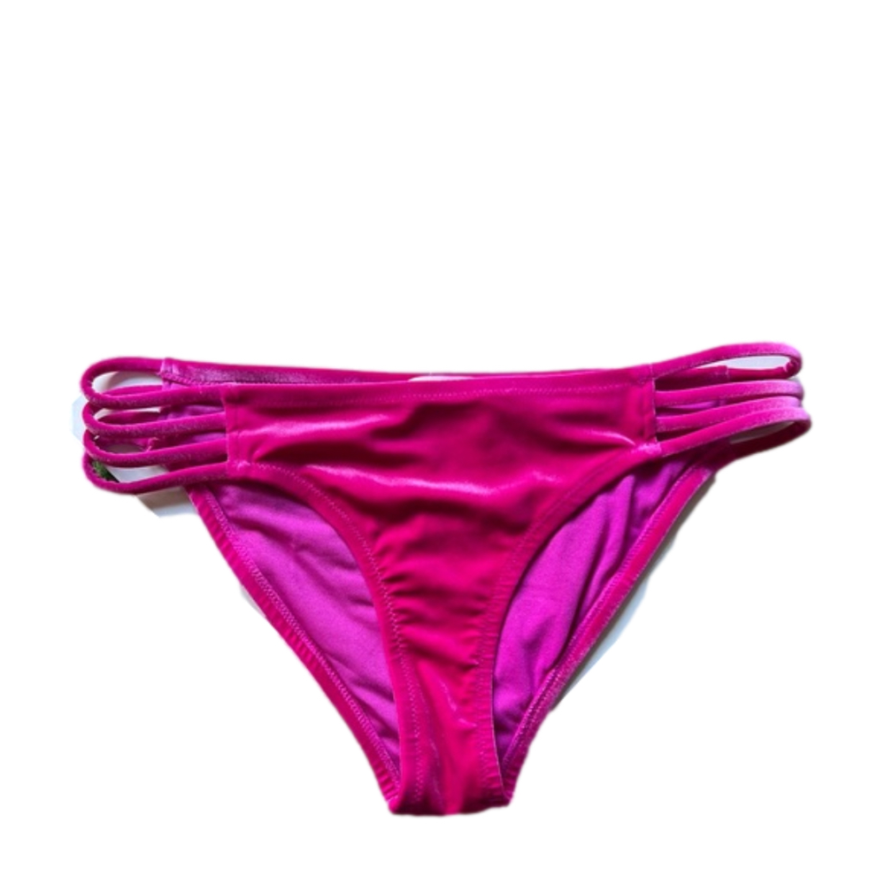 NWT Jessica Simpson Women's Velveteen Hipster Swim Bottom Separates in Fuchsia - Picture 3 of 4